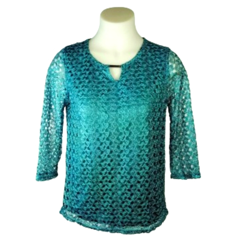 Jon & Anna Gray lace Top Sz Sm